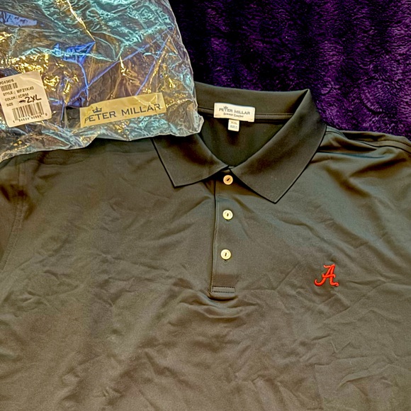 Peter Millar men’s 2XL short sleeve dry fit university of Alabama shirt. New